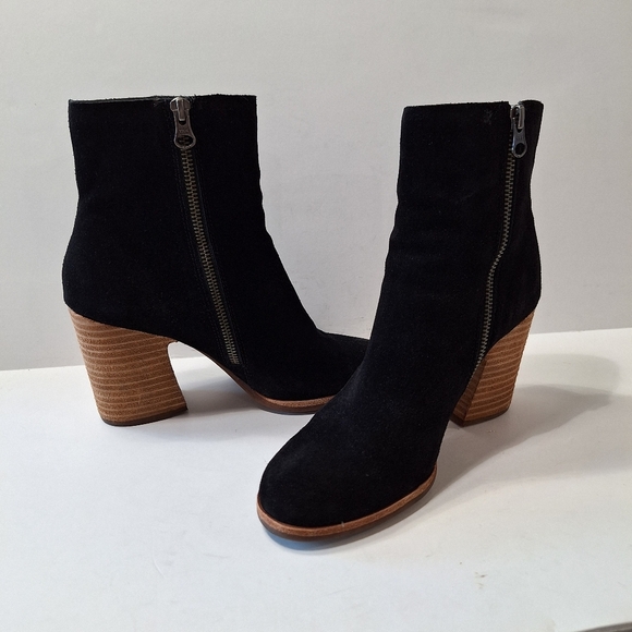Kork-Ease Black Suede Academia Block Heel Preppy Ankle Boots Size 7.5 - Picture 5 of 12
